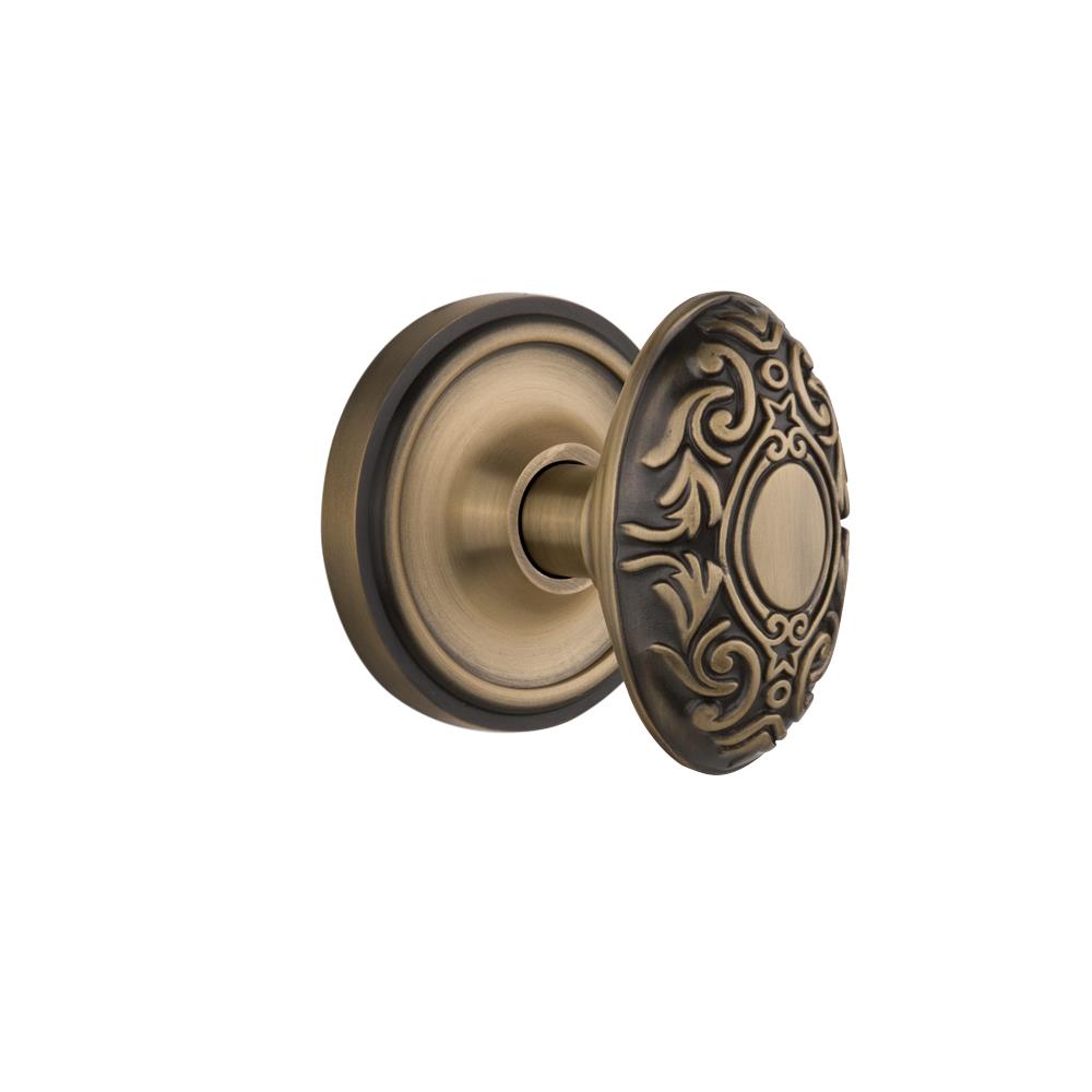 Nostalgic Warehouse CLAVIC Single Dummy Classic Rosette with Victorian Knob in Antique Brass